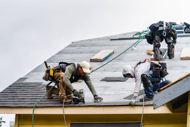Professional Gutter Installation technician working in Grandview, WA